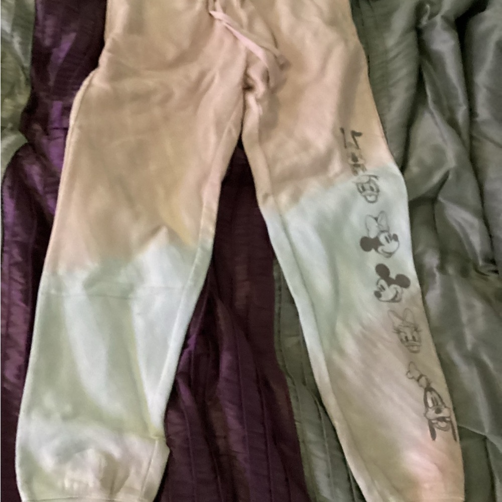 Disney Cream Joggers with Disney Characters Embroidery